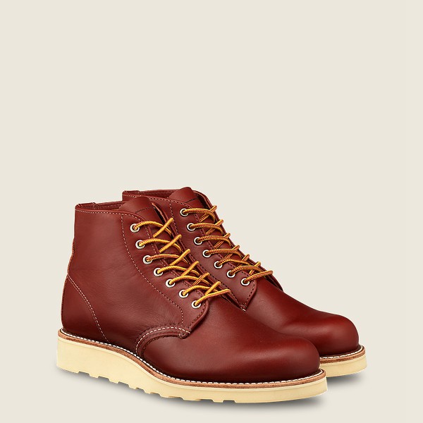 Heritage Støvler Dame - Red Wing 6-Inch Round Toe - Short Atanado Læder - Bordeaux - VNWRDY-546